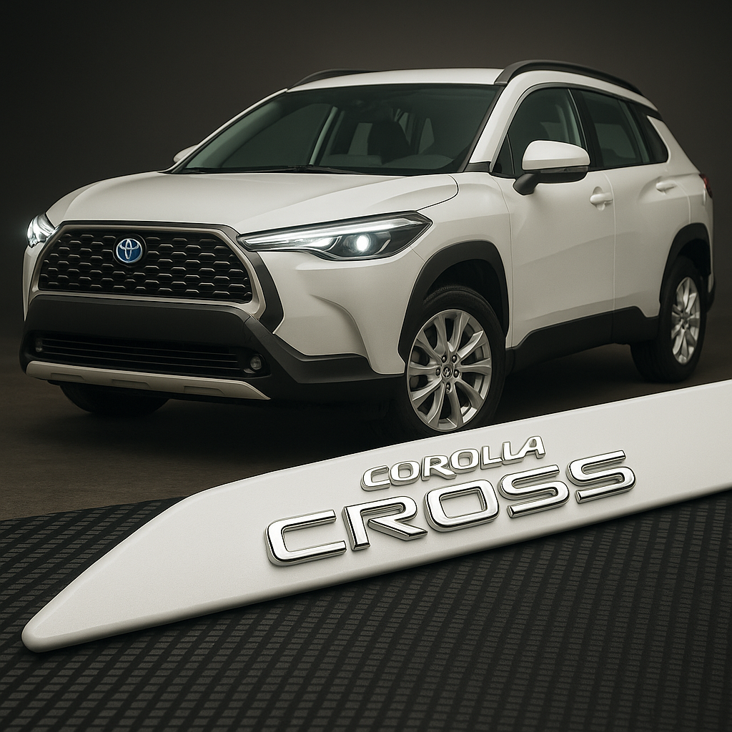 Frisos Laterais Toyota Corolla CROSS 2022 a 2025 – Modelo Ponta Facão em Todas as Cores