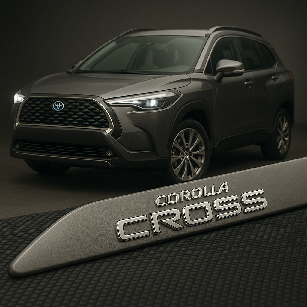 Frisos Laterais Toyota Corolla CROSS 2022 a 2025 – Modelo Ponta Facão em Todas as Cores