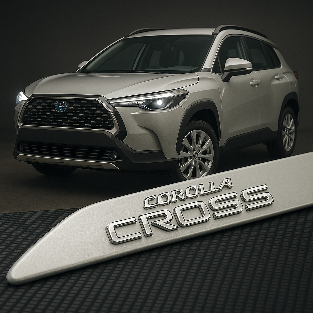 Frisos Laterais Toyota Corolla CROSS 2022 a 2025 – Modelo Ponta Facão em Todas as Cores