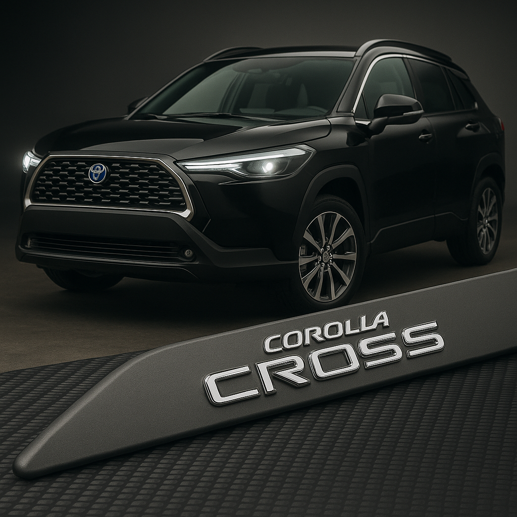 Frisos Laterais Toyota Corolla CROSS 2022 a 2025 – Modelo Ponta Facão em Todas as Cores