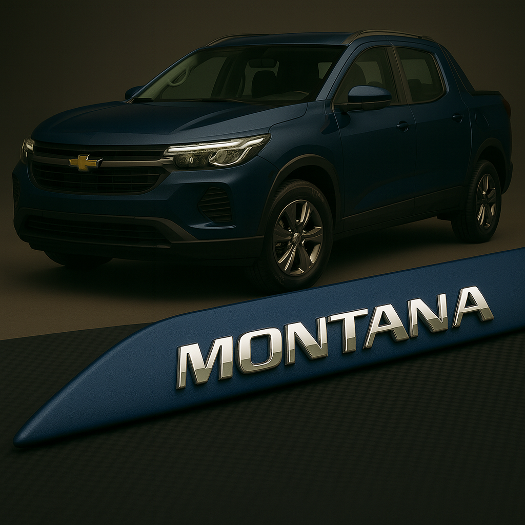 Frisos Laterais Chevrolet MONTANA 2023 a 2025 – Modelo Ponta Facão em Todas as Cores