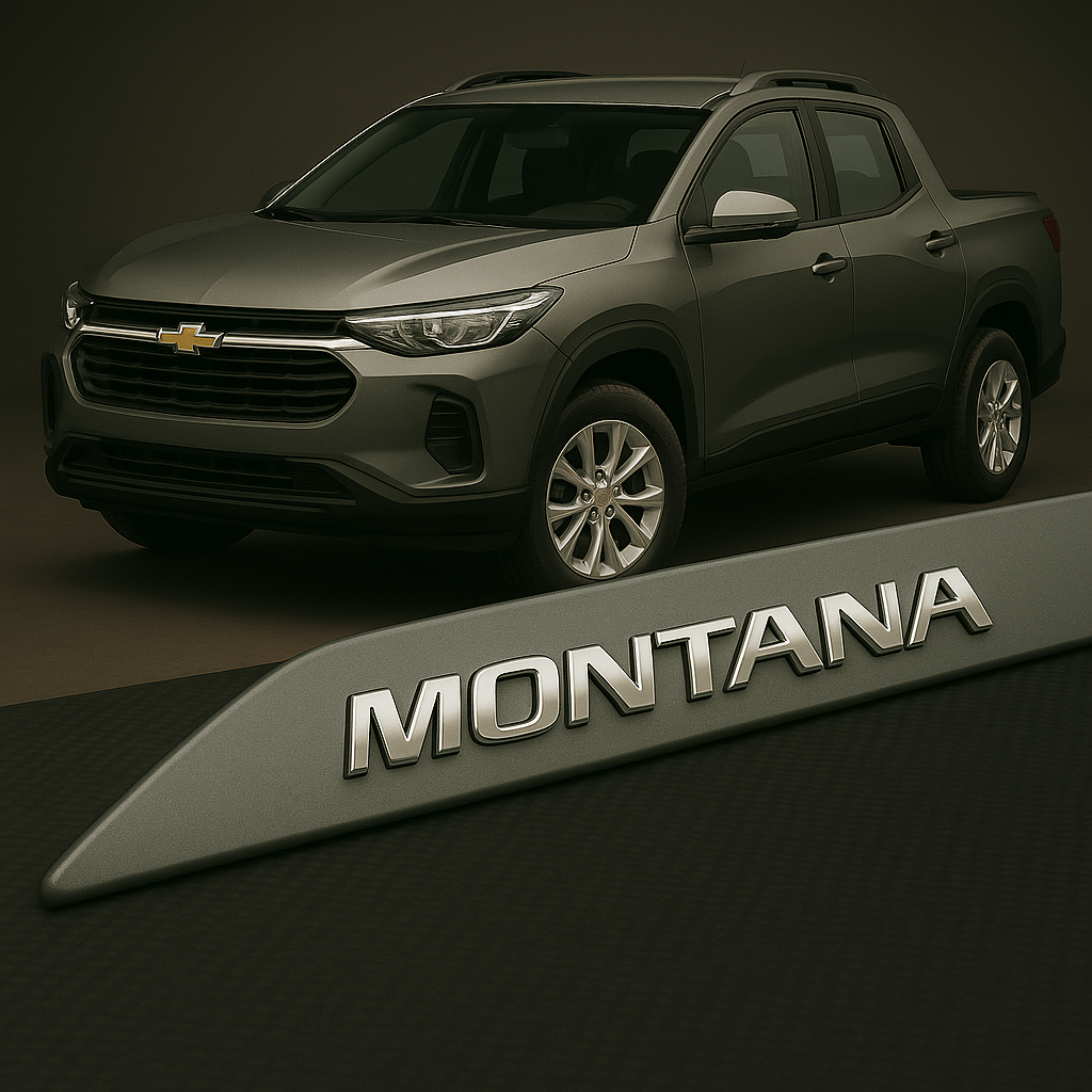 Frisos Laterais Chevrolet MONTANA 2023 a 2025 – Modelo Ponta Facão em Todas as Cores
