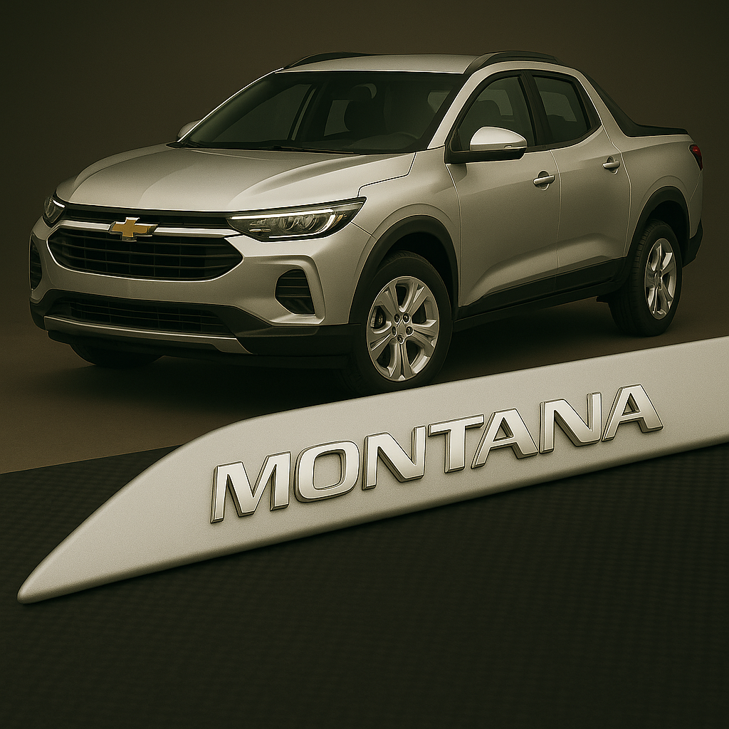 Frisos Laterais Chevrolet MONTANA 2023 a 2025 – Modelo Ponta Facão em Todas as Cores