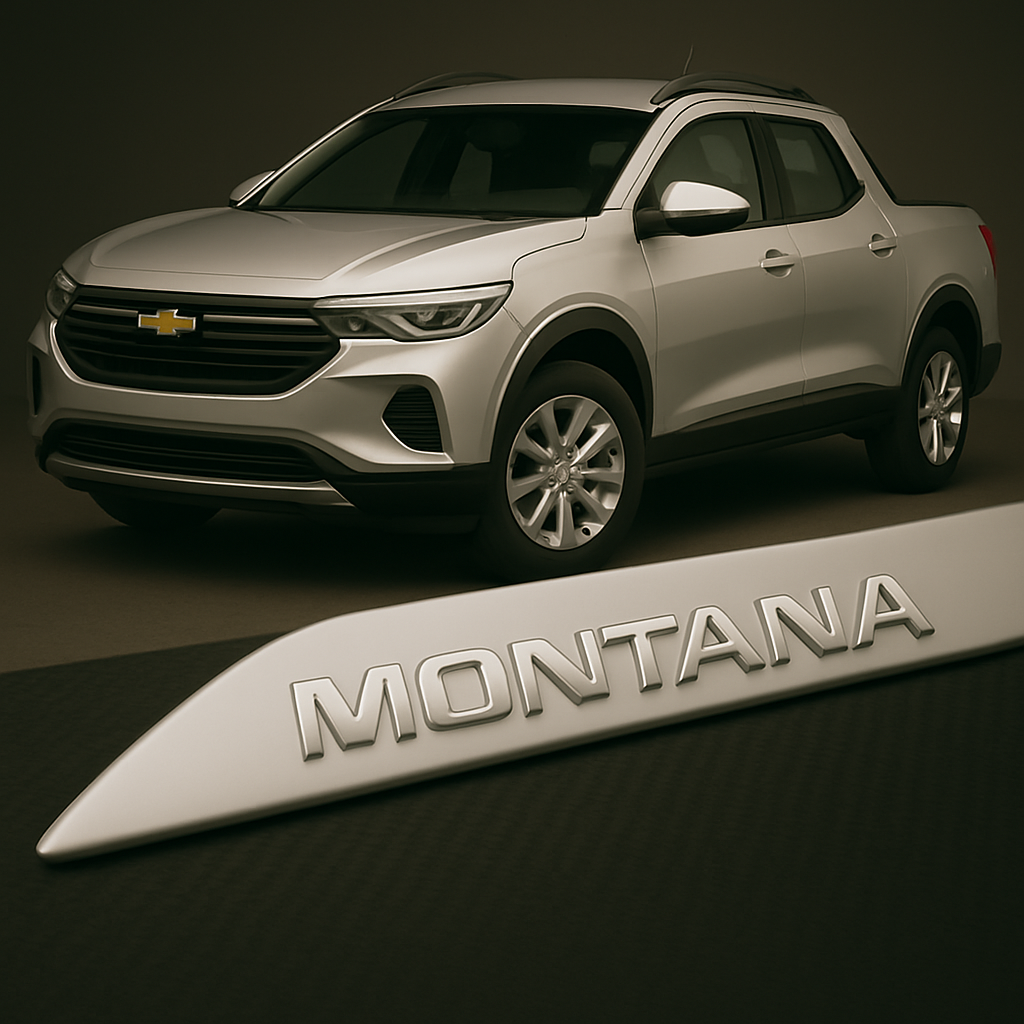 Frisos Laterais Chevrolet MONTANA 2023 a 2025 – Modelo Ponta Facão em Todas as Cores