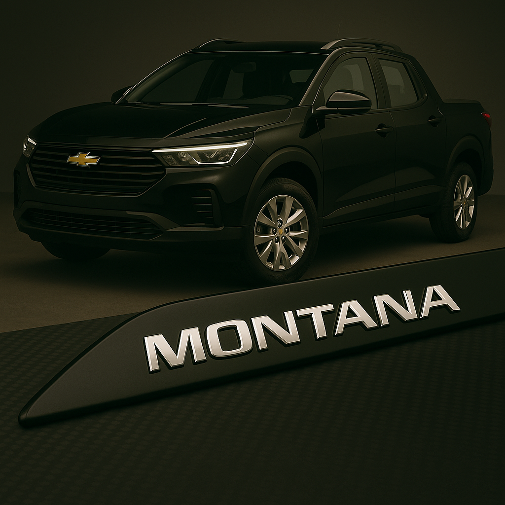 Frisos Laterais Chevrolet MONTANA 2023 a 2025 – Modelo Ponta Facão em Todas as Cores