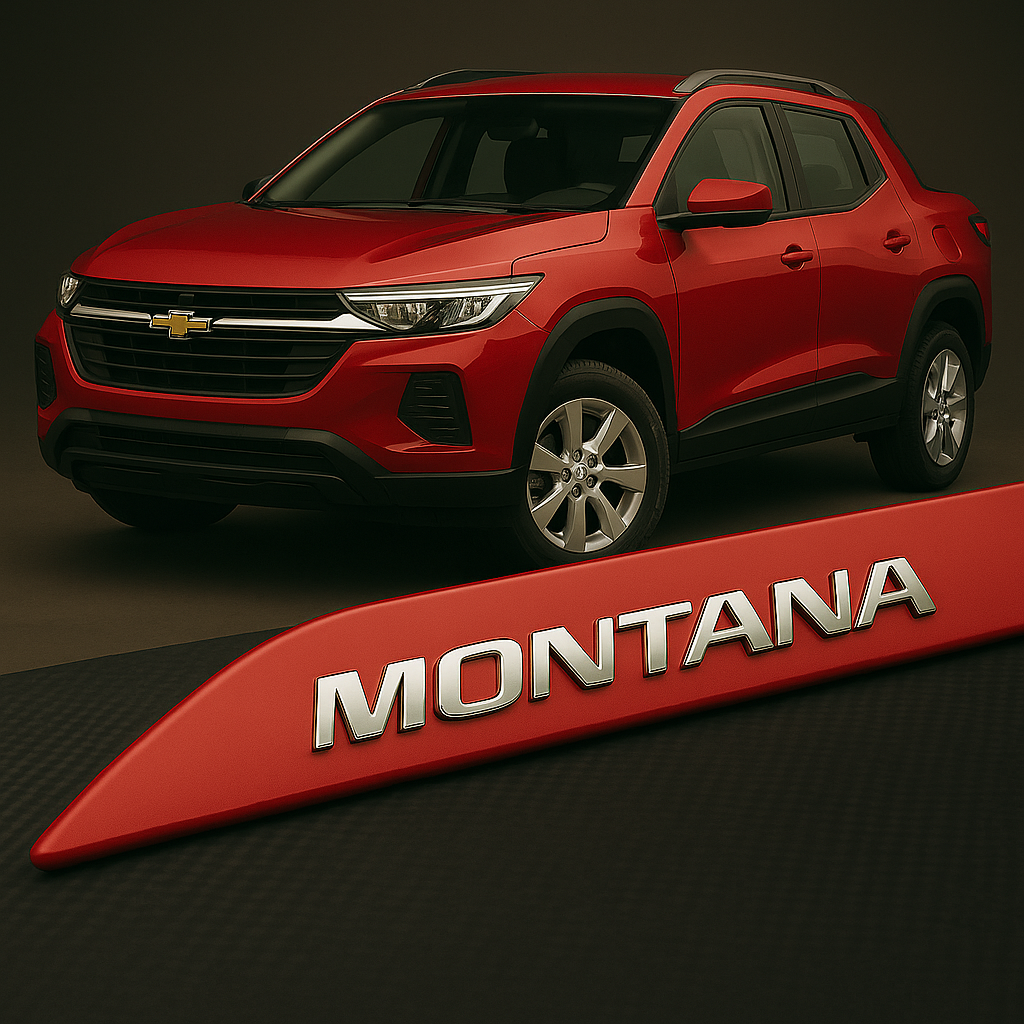 Frisos Laterais Chevrolet MONTANA 2023 a 2025 – Modelo Ponta Facão em Todas as Cores