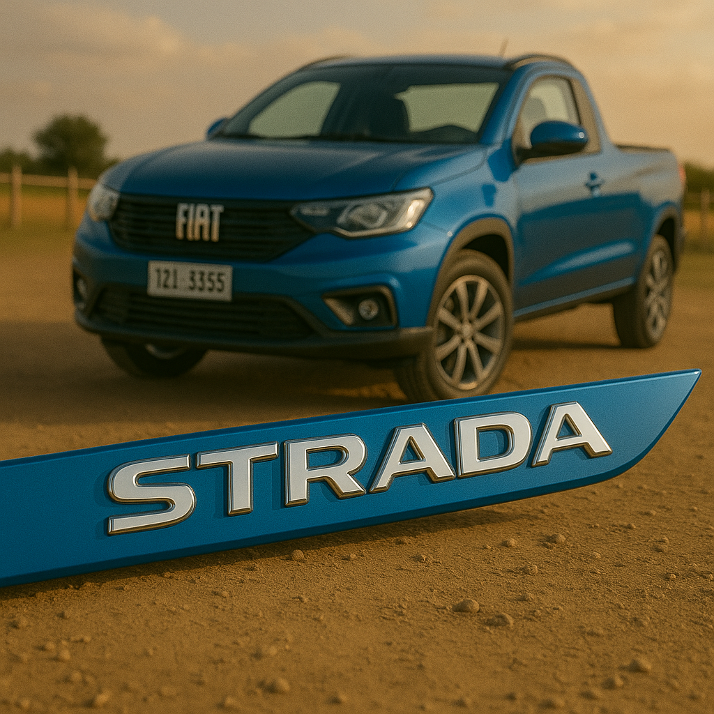 Frisos Laterais Fiat STRADA Cabine Simples 2020 a 2025 – Modelo Ponta Facão em Todas as Cores