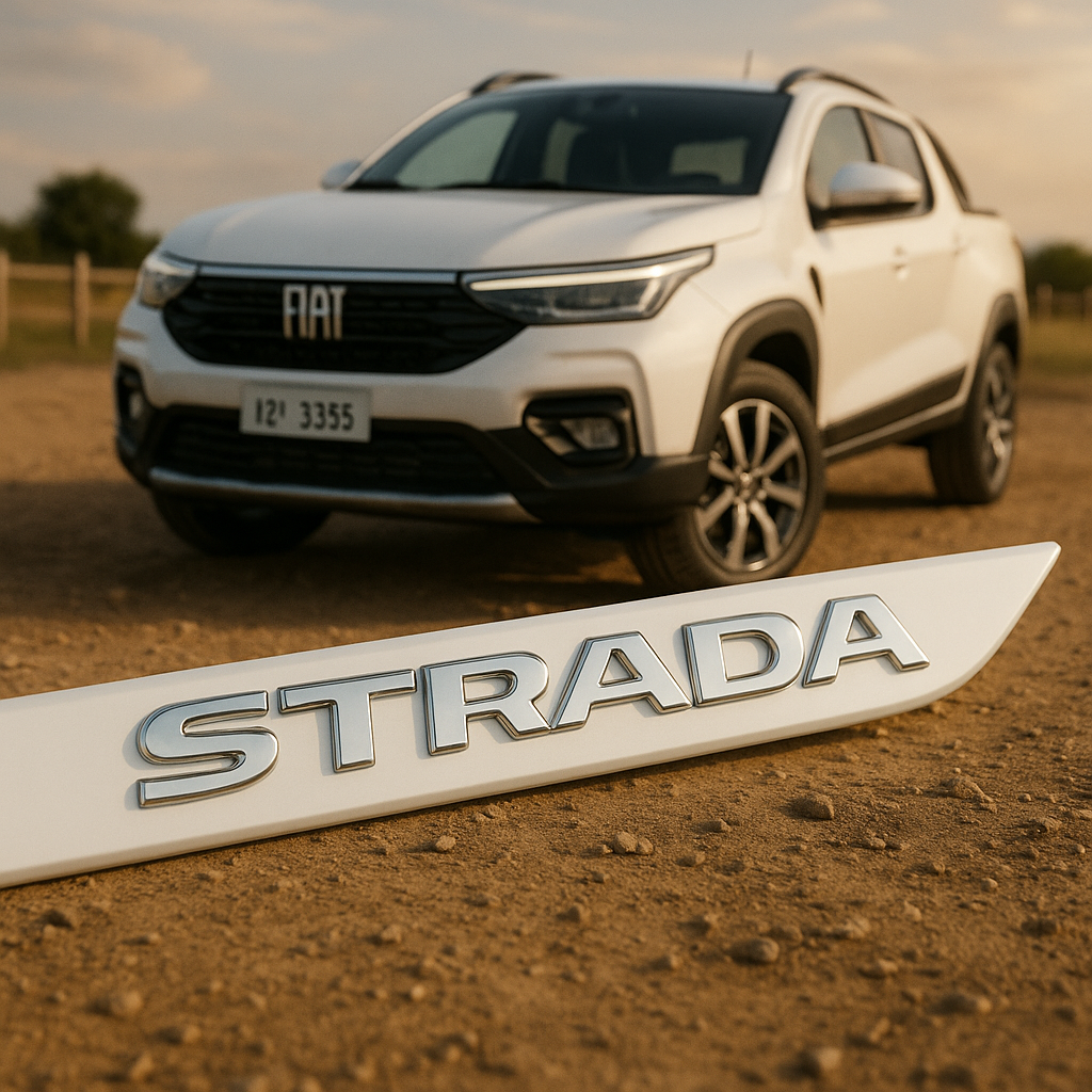 Frisos Laterais Fiat STRADA Cabine Dupla 2020 a 2025 – Modelo Ponta Facão em Todas as Cores