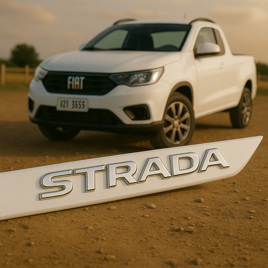 Frisos Laterais Fiat STRADA Cabine Simples 2020 a 2025 – Modelo Ponta Facão em Todas as Cores