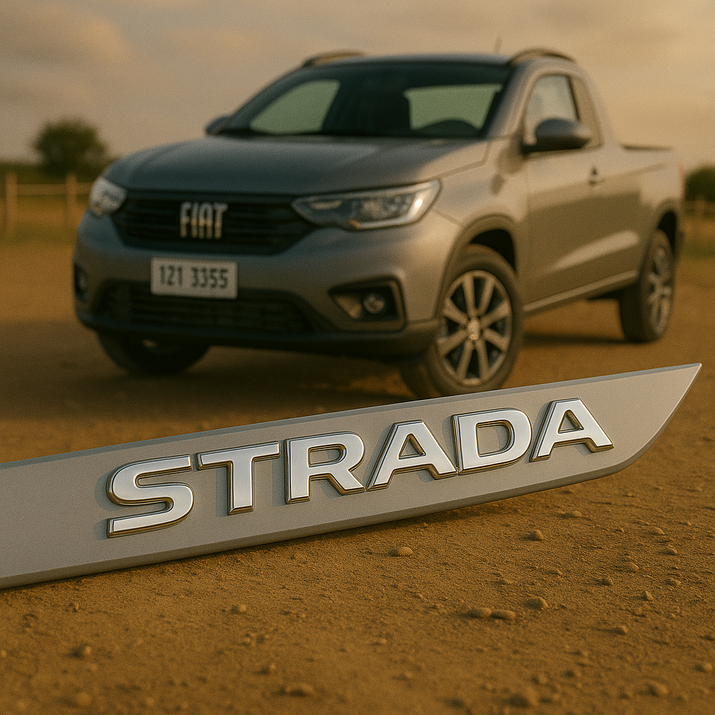 Frisos Laterais Fiat STRADA Cabine Simples 2020 a 2025 – Modelo Ponta Facão em Todas as Cores