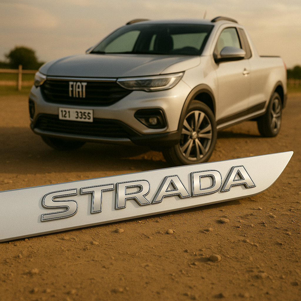 Frisos Laterais Fiat STRADA Cabine Simples 2020 a 2025 – Modelo Ponta Facão em Todas as Cores