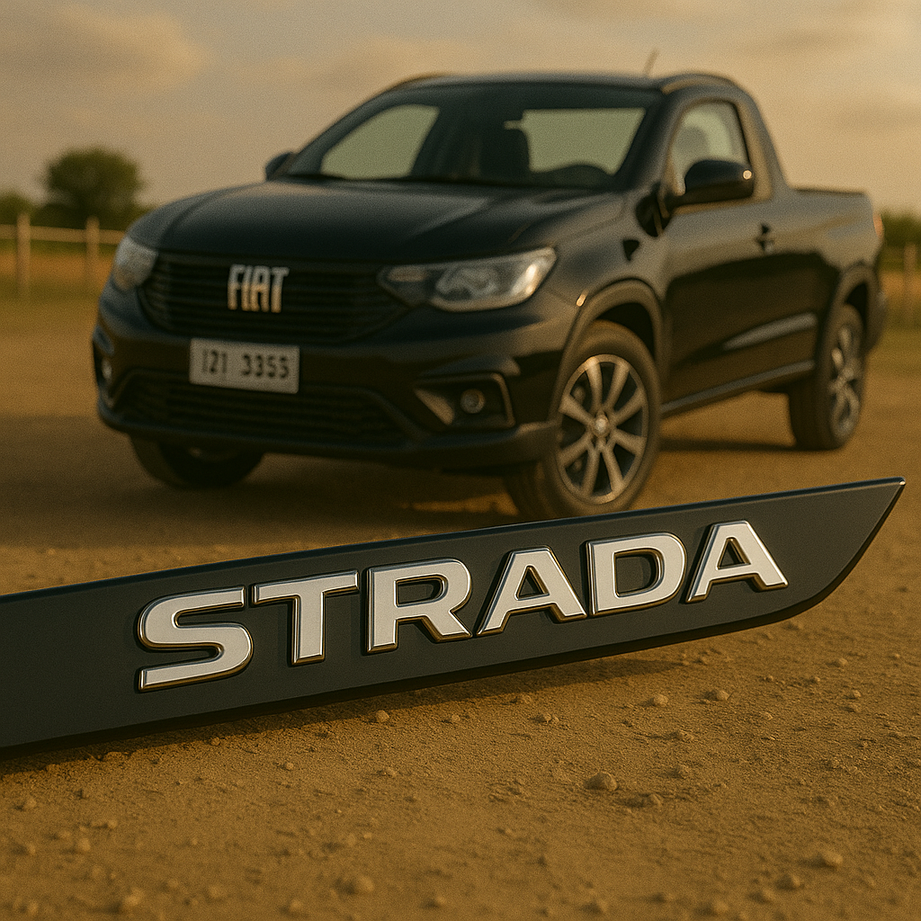 Frisos Laterais Fiat STRADA Cabine Simples 2020 a 2025 – Modelo Ponta Facão em Todas as Cores
