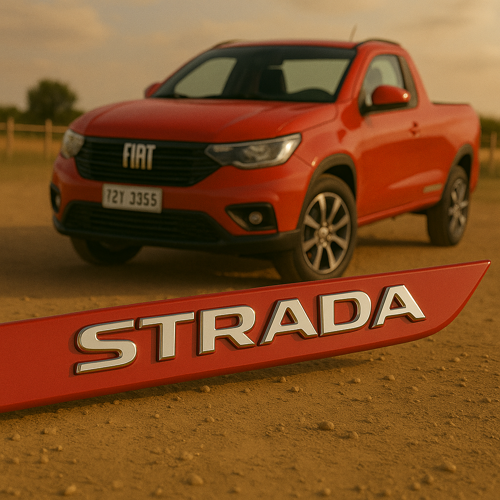 Frisos Laterais Fiat STRADA Cabine Simples 2020 a 2025 – Modelo Ponta Facão em Todas as Cores