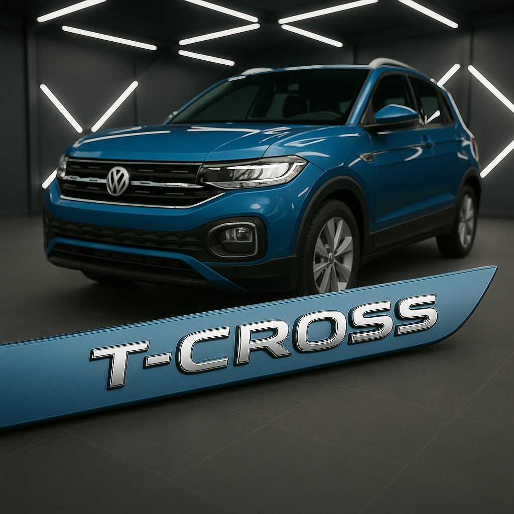 Frisos Laterais Volkswagen T-CROSS 2019 a 2025 – Modelo Ponta Facão em Todas as Cores