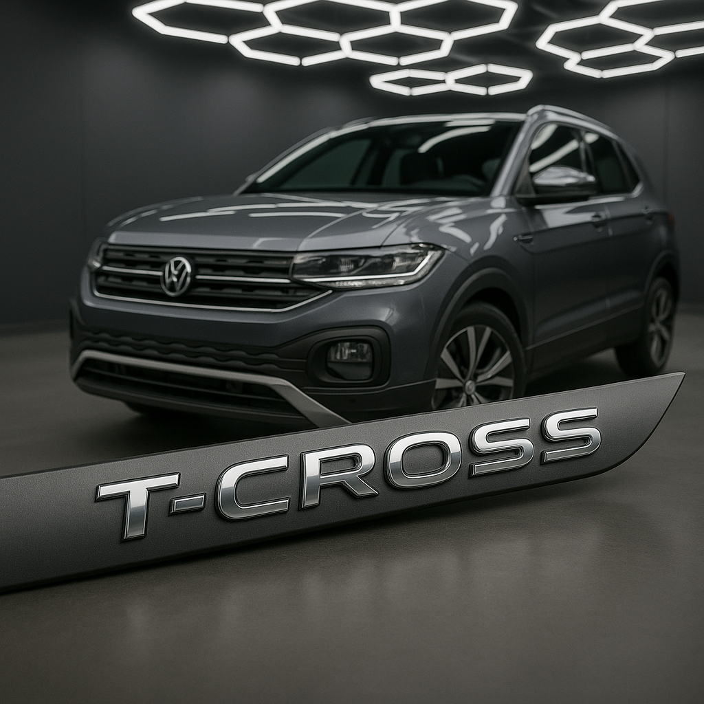 Frisos Laterais Volkswagen T-CROSS 2019 a 2025 – Modelo Ponta Facão em Todas as Cores