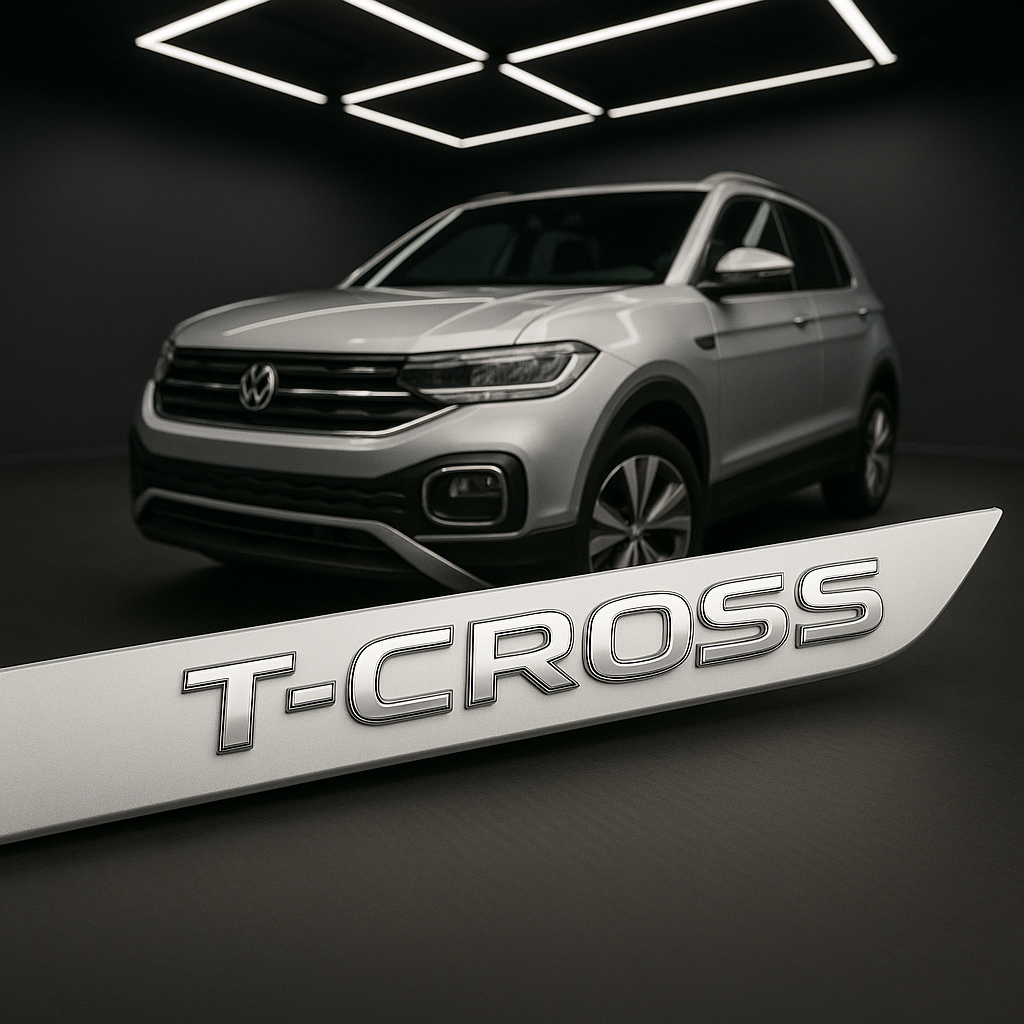 Frisos Laterais Volkswagen T-CROSS 2019 a 2025 – Modelo Ponta Facão em Todas as Cores
