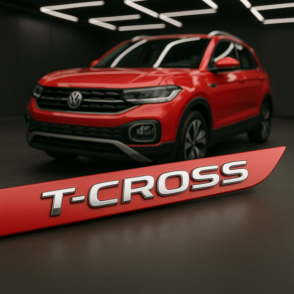 Frisos Laterais Volkswagen T-CROSS 2019 a 2025 – Modelo Ponta Facão em Todas as Cores