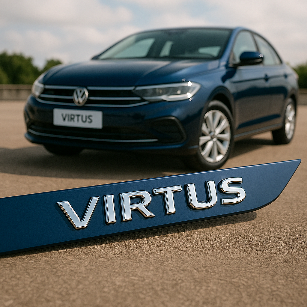 Frisos Laterais Volkswagen VIRTUS 2018 a 2025 – Modelo Ponta Facão em Todas as Cores