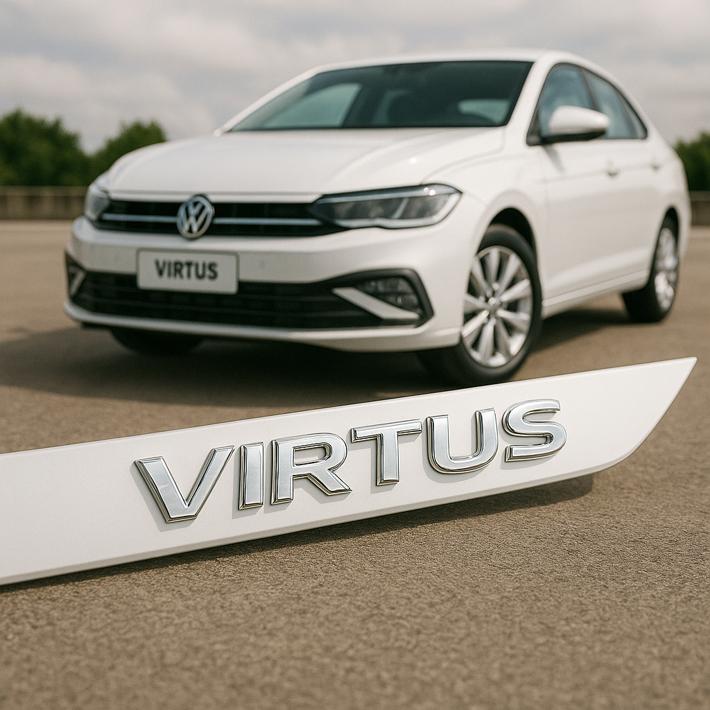 Frisos Laterais Volkswagen VIRTUS 2018 a 2025 – Modelo Ponta Facão em Todas as Cores