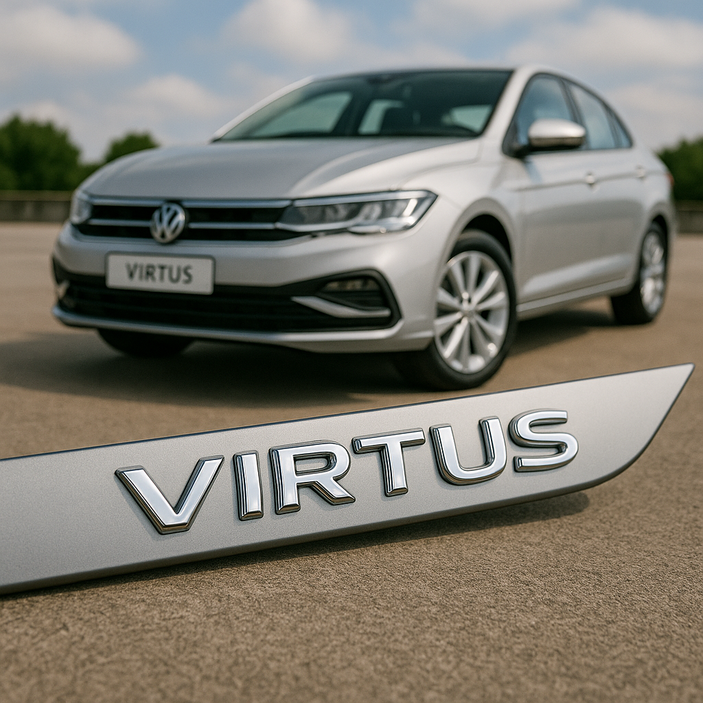 Frisos Laterais Volkswagen VIRTUS 2018 a 2025 – Modelo Ponta Facão em Todas as Cores