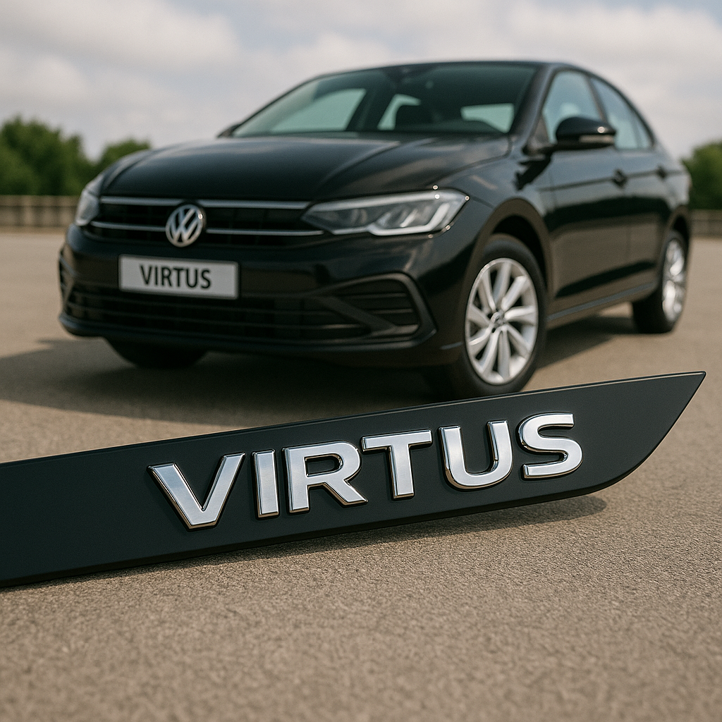 Frisos Laterais Volkswagen VIRTUS 2018 a 2025 – Modelo Ponta Facão em Todas as Cores