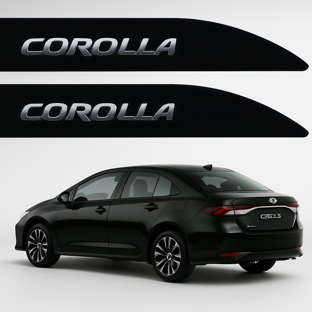 Frisos Laterais Toyota Corolla 2020 a 2025 – Modelo Ponta Facão em Todas as Cores