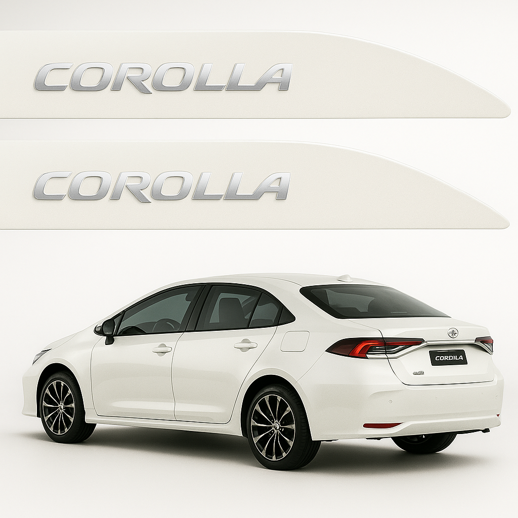 Frisos Laterais Toyota Corolla 2020 a 2025 – Modelo Ponta Facão em Todas as Cores