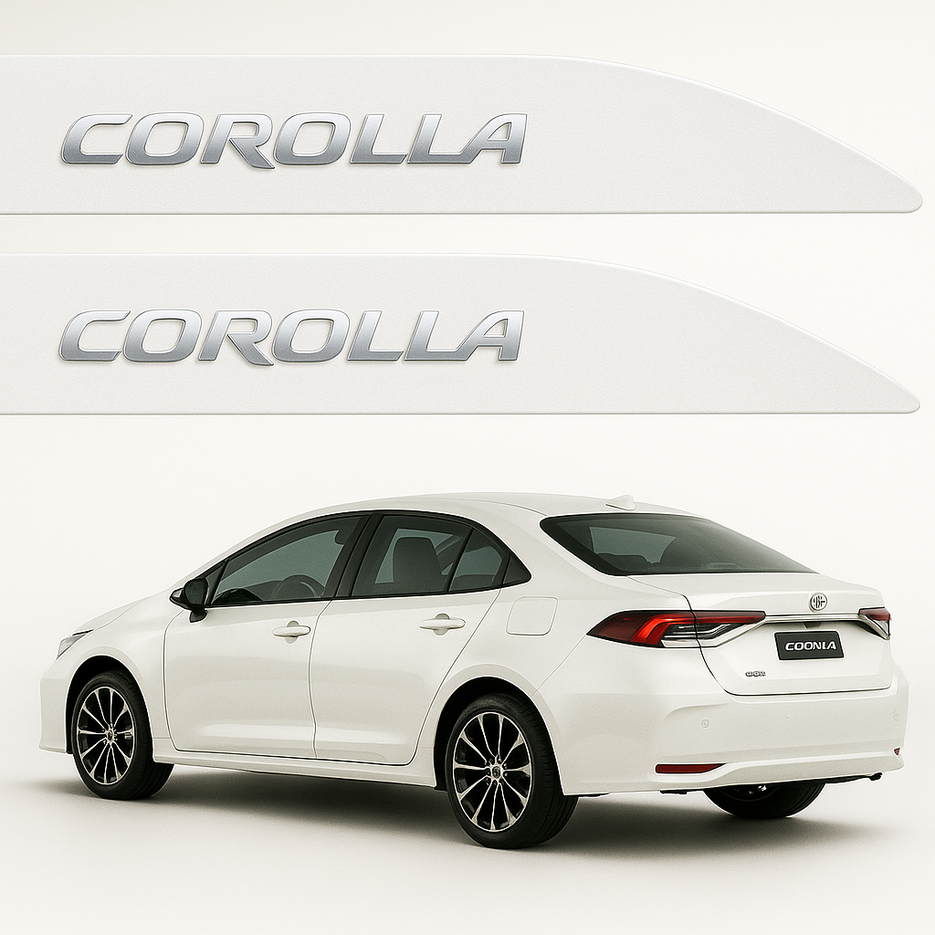 Frisos Laterais Toyota Corolla 2020 a 2025 – Modelo Ponta Facão em Todas as Cores