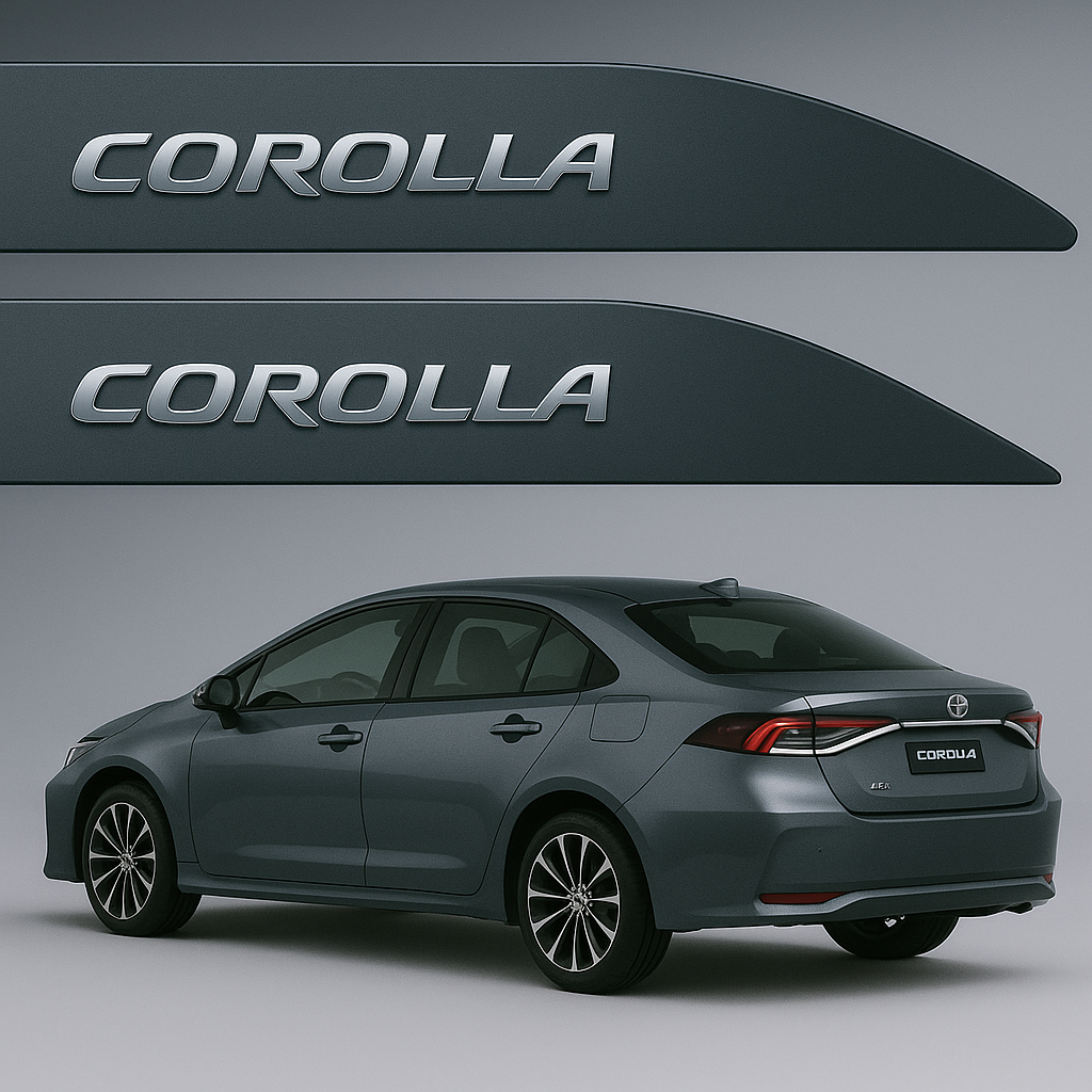 Frisos Laterais Toyota Corolla 2020 a 2025 – Modelo Ponta Facão em Todas as Cores
