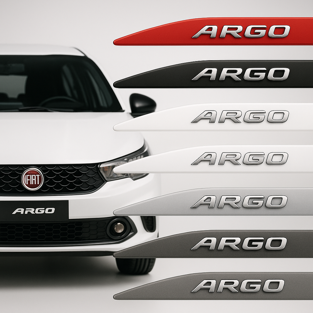 Frisos Laterais Fiat Argo 2017 a 2025 – Modelo Ponta Facão em Todas as Cores