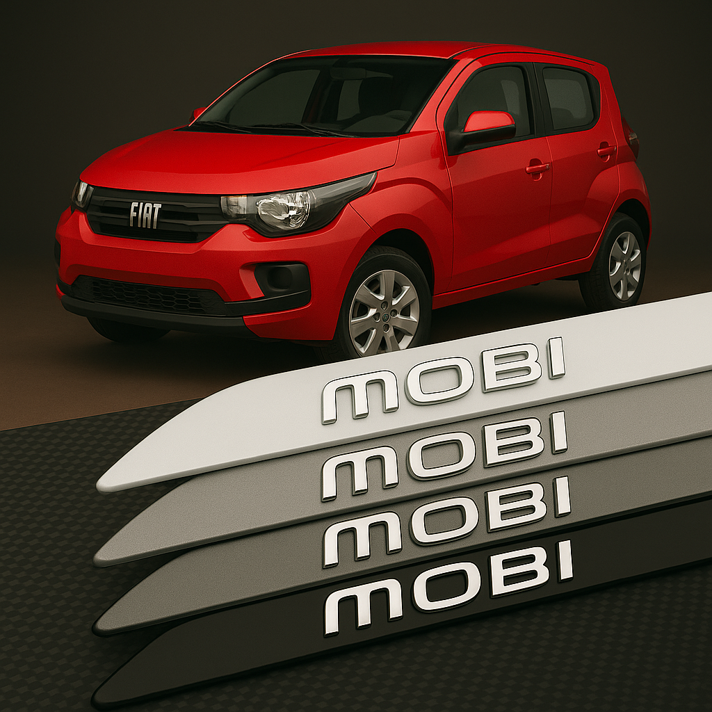 Frisos Laterais Fiat MOBI 2016 a 2025 – Modelo Ponta Facão em Todas as Cores