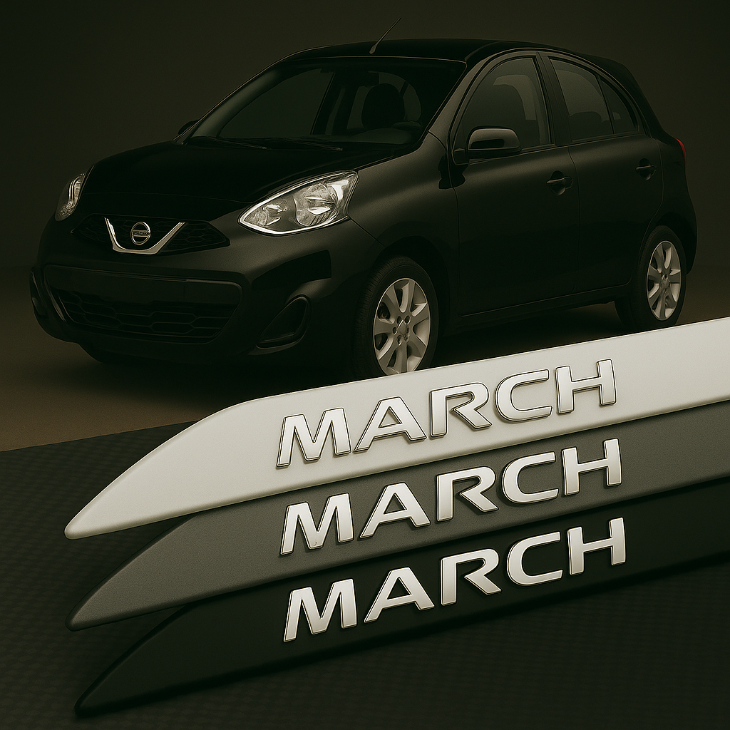 Frisos Laterais Nissan MARCH 2011 a 2020 – Modelo Ponta Facão em Todas as Cores