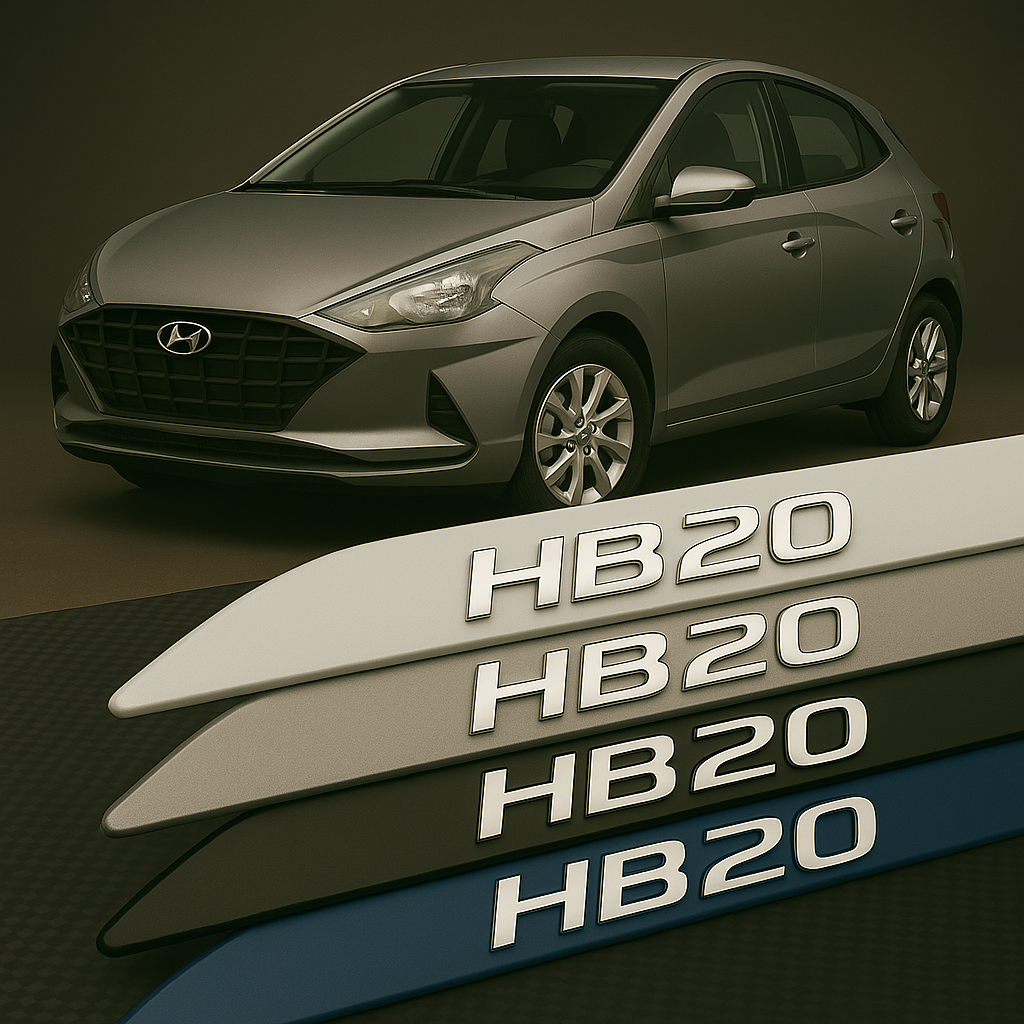 Frisos Laterais Hyundai HB20 2012 a 2025 – Modelo Ponta Facão em Todas as Cores
