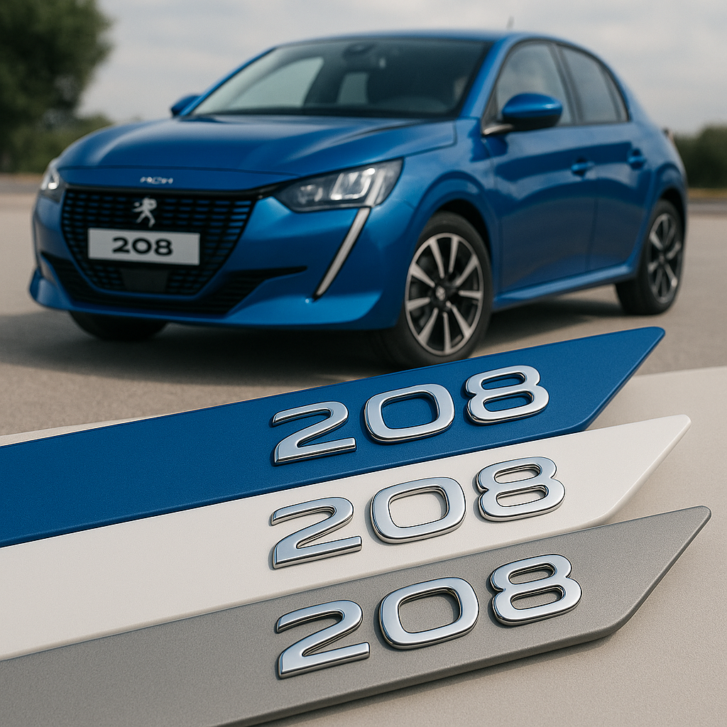 Frisos Laterais Peugeot 208¨  2020 a 2025 – Modelo Ponta Facão em Todas as Cores