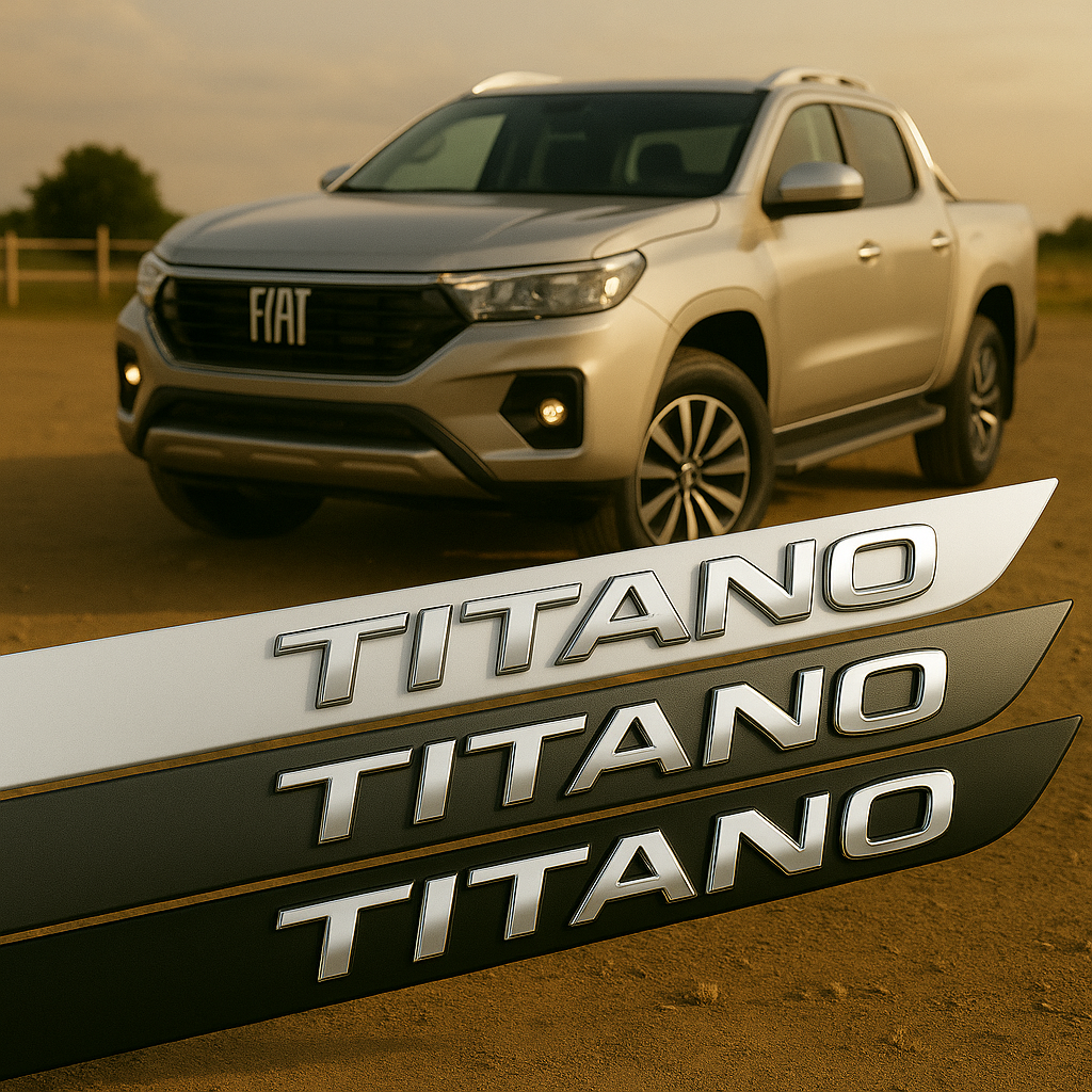 Frisos Laterais Fiat TITANO 2024 a 2025 – Modelo Ponta Facão em Todas as Cores
