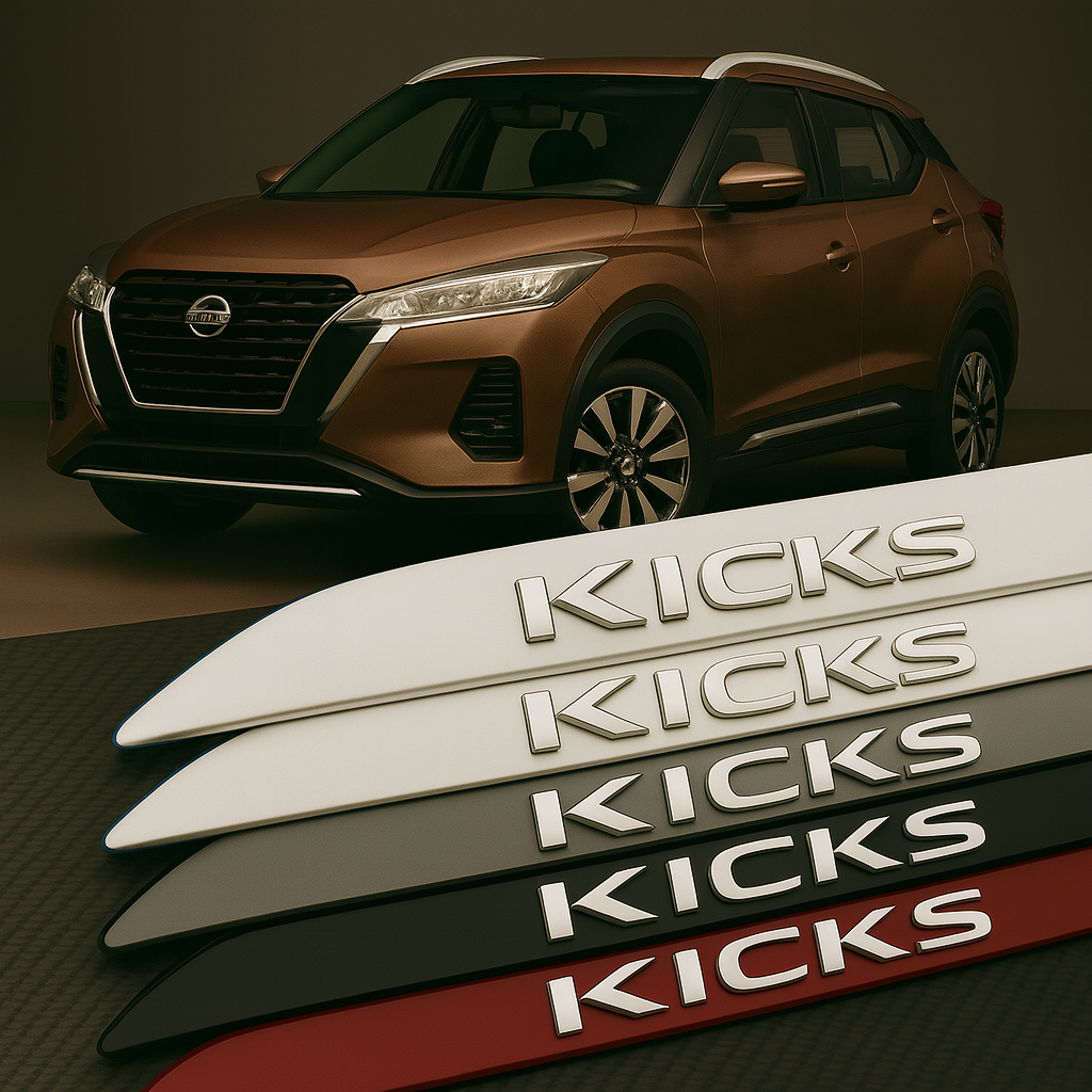 Frisos Laterais Nissan KICKS 2016 a 2025 – Modelo Ponta Facão em Todas as Cores