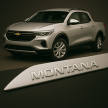 Frisos Laterais Chevrolet MONTANA 2023 a 2025 – Modelo Ponta Facão em Todas as Cores