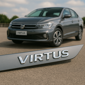 Frisos Laterais Volkswagen VIRTUS 2018 a 2025 – Modelo Ponta Facão em Todas as Cores