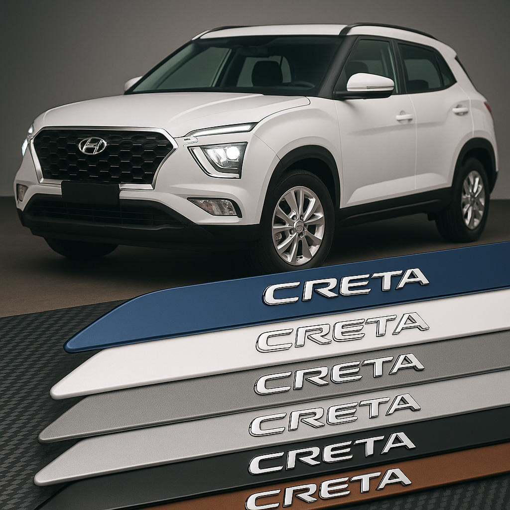 Frisos Laterais Hyundai CRETA 2017 a 2025 – Modelo Ponta Facão em Todas as Cores