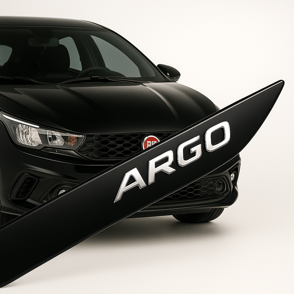 Friso Lateral -Fiat ARGO Preto Vulcano ¨2017 a 2025¨( Ponta Facão )